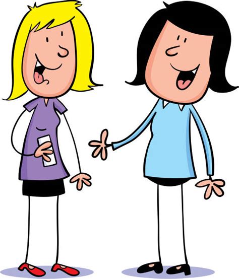 Cartoon Of The Two Girls Talking Illustrations, Royalty-Free Vector Graphics & Clip Art - iStock