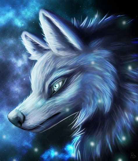 Galaxy Wolf Drawing