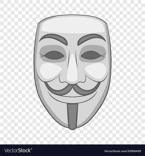 Hacker or anonymous mask icon cartoon style Vector Image