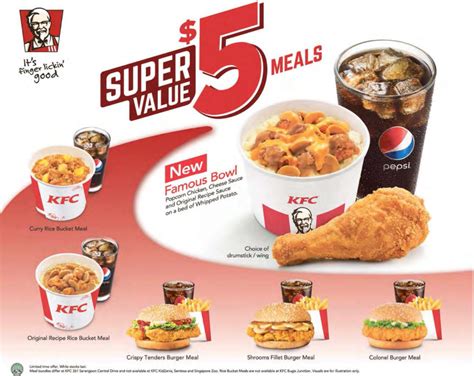 KFC rolls out new $5 Super Value Meals from 1 Mar. Try the new Famous Bowl meal and 5 others ...