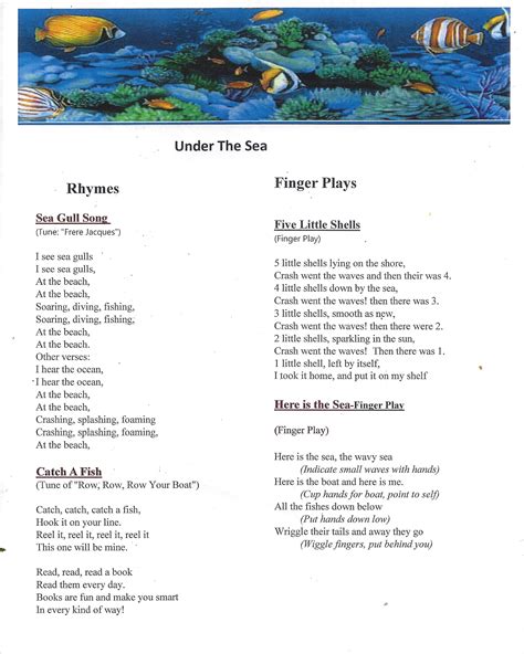 Under The Sea Lyrics | Learnsomethingnew