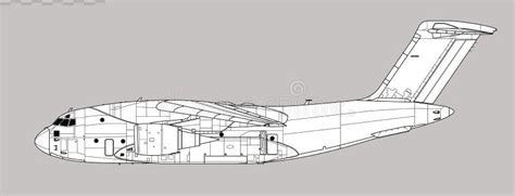 Kawasaki C-2. Vector Drawing of Military Transport Aircraft Stock ...