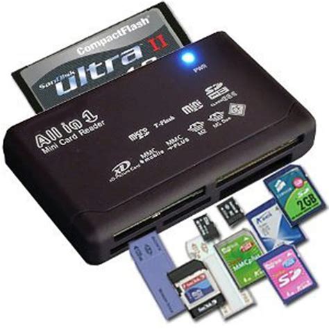 All in One Memory Card Reader USB External SD SDHC Mini Micro M2 MMC XD CF Read and Write Flash ...