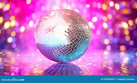 Disco Ball and Lights, Disco Ball on Abstract Colored Background, Disco Ball in the Night Club ...