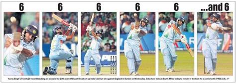 Yuvraj Singh celebrates his six sixes in an over against England in the T20 WC.