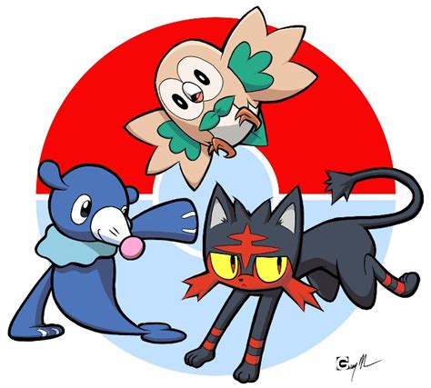 Pokemon Sun and Moon starters by gooie-duck on DeviantArt