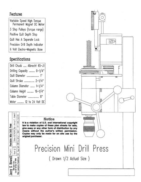 Micro Drill Press Plans