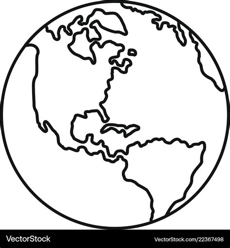 Earth planet icon outline style Royalty Free Vector Image