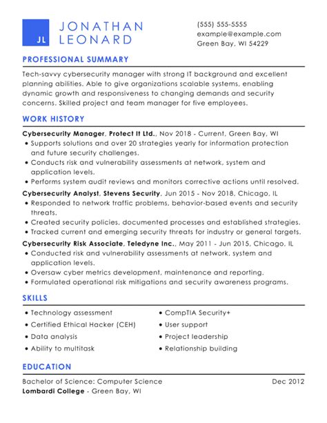 Cyber Security Resume Sample, Template, Skills, & Guide