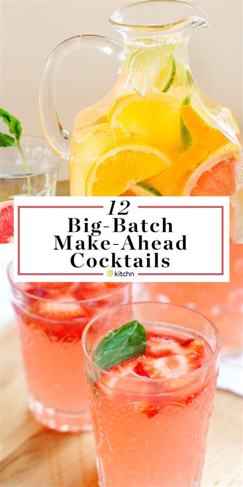 12 Big-Batch Cocktails You Can Make Ahead | Summer drinks alcohol, Party drinks alcohol, Batch ...