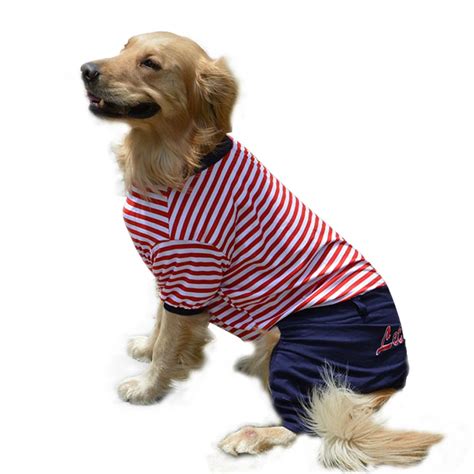 Striped Big Dog Clothes Jumpsuits Spring Summer Dogs Pets Clothing Coat Clothes for Medium Large ...