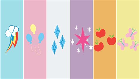 Mane 6 Cutie Marks Wallpaper by uruoki on deviantART | My little pony birthday party, My little ...