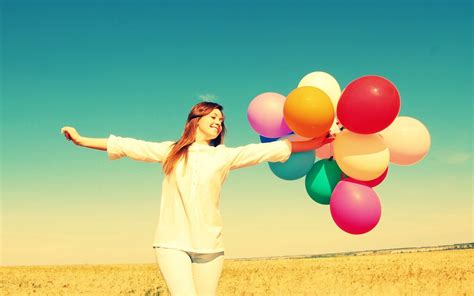 Girl Balloons Mood Hd Wallpaper | Toour Homes