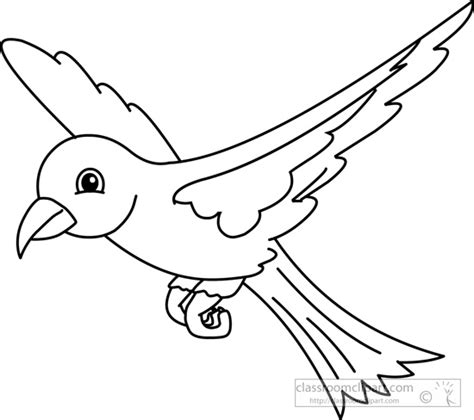 Animals Black and White Outline Clipart - bird-black-white-outline-clipart-910 - Classroom Clipart