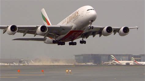 Airbus A380 Taxi & Takeoff - Emirates Airlines A380 - YouTube