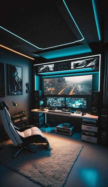 Setup of a gamer room. | Premium AI-generated image