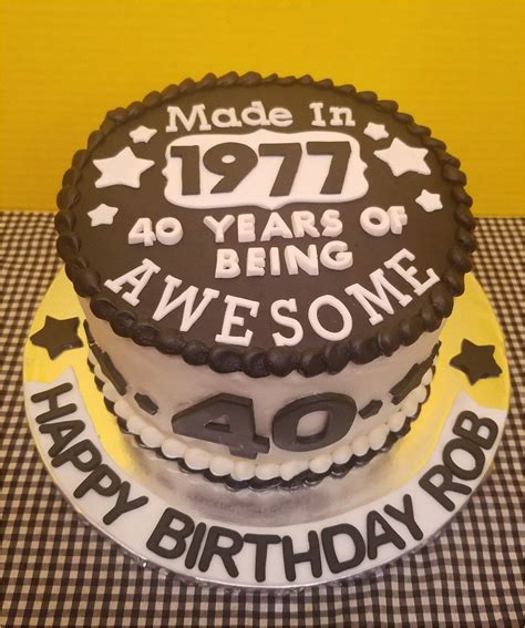 Funny 40th Birthday Cake Ideas for Him 40th Birthday Cake All buttercream with Fondant ...