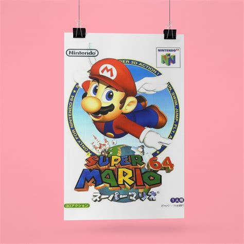 Super Mario 64 Japanese, Limited Edition Wall Art, Hand Drawn Artwork, Video Games N64 – Poster ...