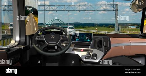 Mercedes-Benz Actros truck interior Stock Photo - Alamy