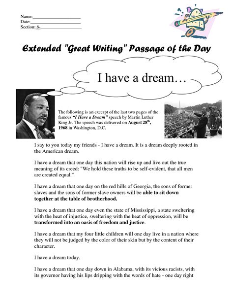 I Have A Dream Speech Quotes For Students. QuotesGram