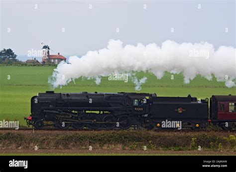 British Railways Standard Class 9F Steam locomotive Black Prince 92203, on the North Norfolk ...