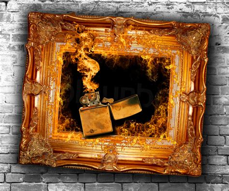 Frame Fire Lighter Hot Heat, Painting by Tony Rubino | Artmajeur