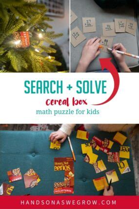 Simple Cereal Box Math Puzzle Search and Solve for Kids | HOAWG