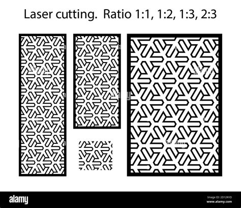 Plasma cutting pattern. Cnc geometric template set for metal panels and screens .Geometric laser ...