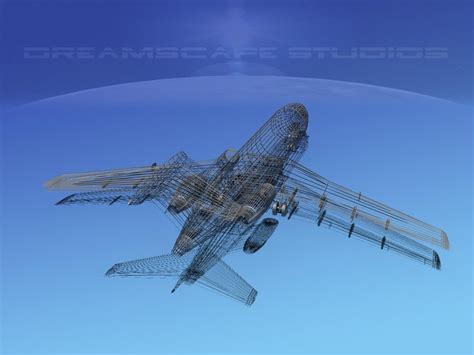 3d model airline boeing 727 727-100