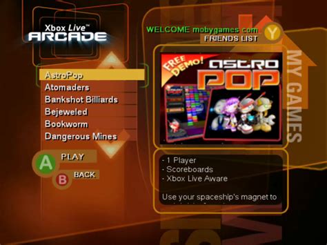 Screenshot of AstroPop Deluxe (Xbox, 2004) - MobyGames