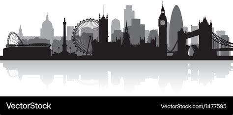 London city skyline silhouette Royalty Free Vector Image