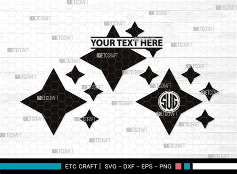 Stars Monogram, Stars Silhouette, Stars SVG, Glowing Stars Svg, Shooting Stars Svg, Sparkle ...