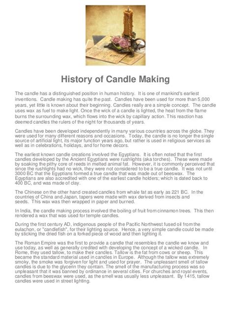 The history of candle making