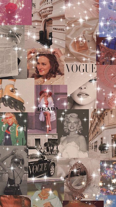 a collage of photos with stars and sparkles