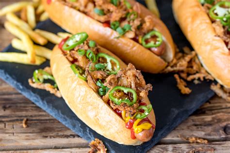 Loaded Hot Dog With Crispy Fried Onions Recipe