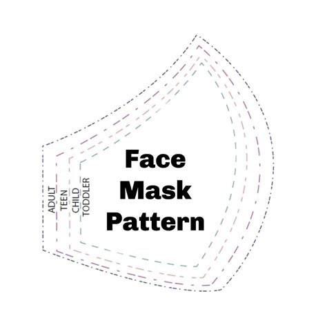 Face Mask Pattern, 4 Sizes download - Etsy | Face mask, Easy face masks ...