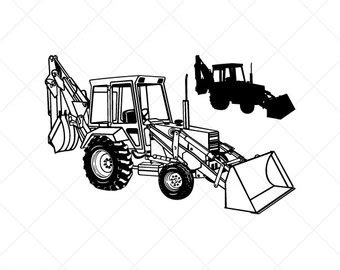 Backhoe clipart black and white, Backhoe black and white Transparent FREE for download on ...