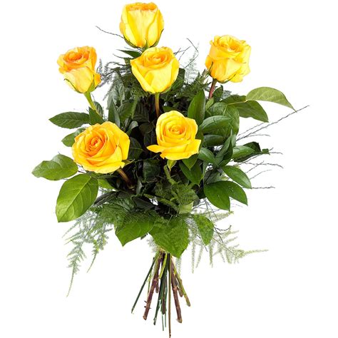 6 ROSAS AMARILLAS 80CM TALLO LARGO – TIENDA MARIVí FLORES