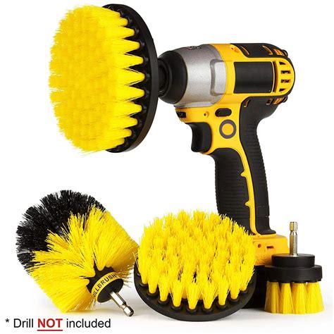 4Pcs/Set Yellow Electric Drill Brush Plastic Grout Power Scrubber ...