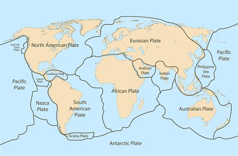 Plate Tectonics Map With Mountains