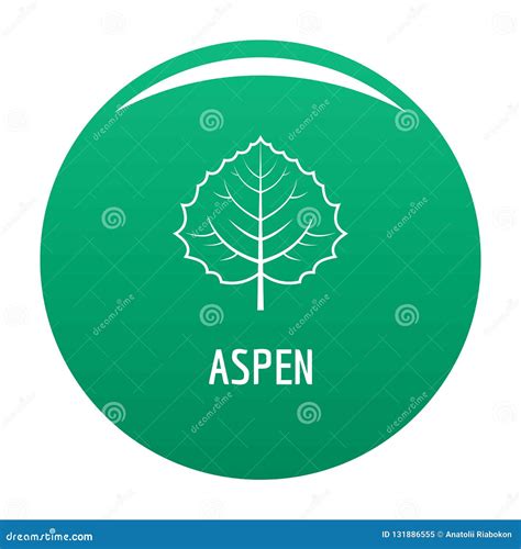 Aspen Leaf Icon Vector Green Stock Vector - Illustration of leaf ...