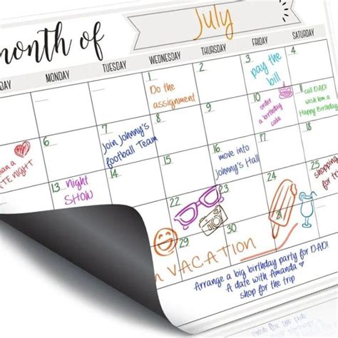 Magnetic White Board Calendar - Handy Housewife