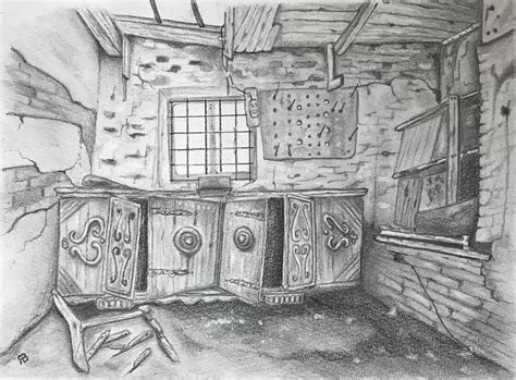 Abandoned house, me graphite 2H to 6B medium grain paper : r/drawing