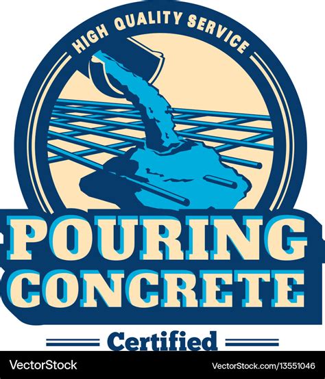 Pouring concrete logo Royalty Free Vector Image