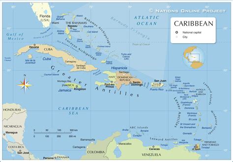 Political Map of the Caribbean - Nations Online Project