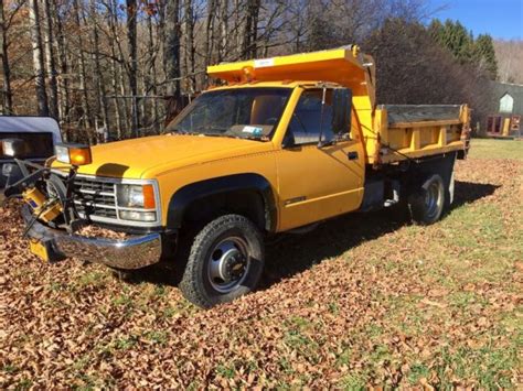 1991 Chevrolet 3500 4x4 dump truck mason dump plow truck 25k original miles