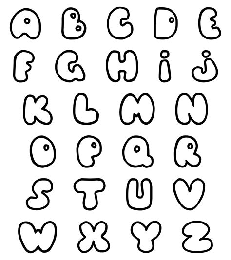 Printable Bubble Letters Alphabet