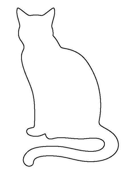 Sitting cat pattern. Use the printable outline for crafts, creating ...