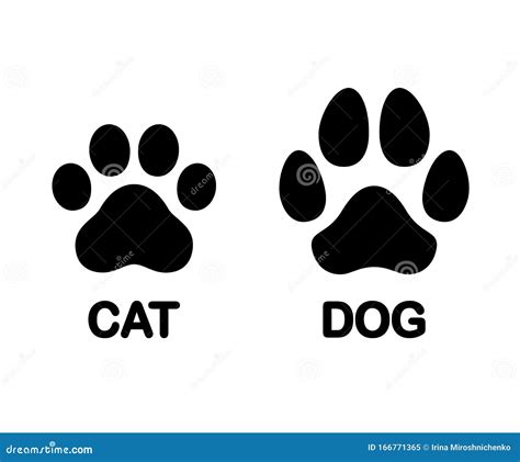 Dog and cat paw print stock vector. Illustration of trace - 166771365