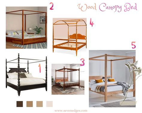 Wood Canopy Bed to give a Farmhouse Touch - Sevenedges